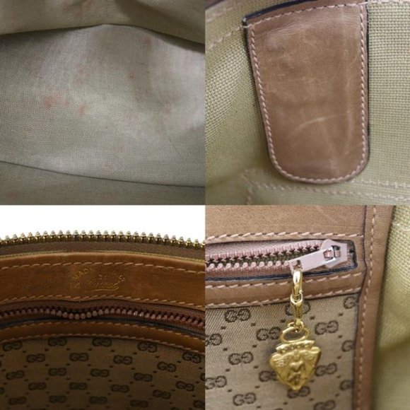 Gucci Vintage Brown Handle Bag Bamboo Buckle Top XL With Front Pocket - Picture 6 of 12